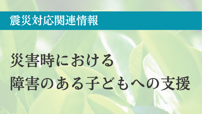 災害時における障害のある子どもへの支援について