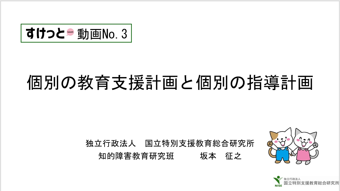 ３．個別の教育支援計画と個別の指導計画