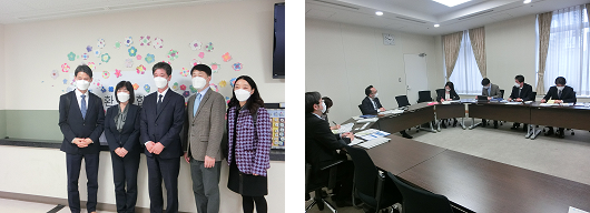 筑波大学附属視覚特別支援学校訪問（写真左）及び文部科学省訪問（写真右）写真