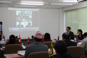 横須賀市立船越小学校とのインターネッを通じた交流会の様子（※インフルエンザの流行のため、直接の訪問を見送り、インターネットを通じた交流になりました。）